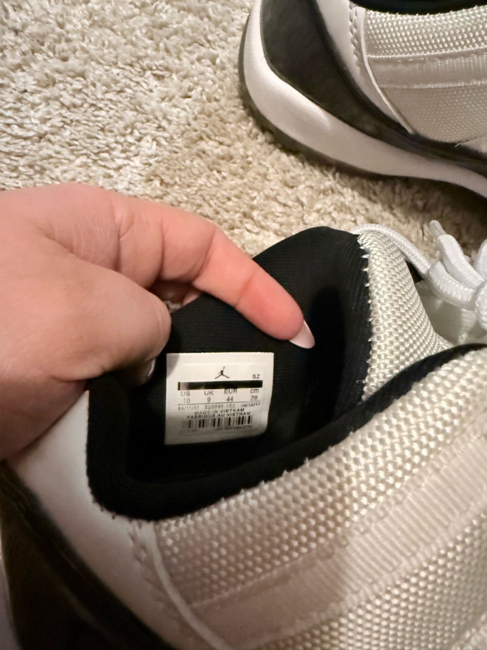 Jordan Men's White and Black Athletic Sneakers